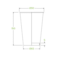 20oz Leaf BioCup|20oz Leaf BioCup Line Drawing