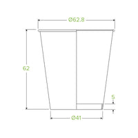 4oz Assorted Art Series Single Wall BioCup|120ml / 4oz (63mm) Art Series Single Wall BioCup Line Drawing|4oz Assorted Art Series Single Wall BioCup|art series coffee cup with lid adorned with leaf design on top of wooden table
