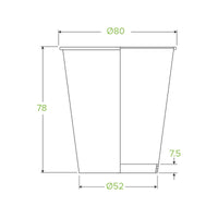 6oz Leaf Single Wall BioCup|6oz Leaf BioCup Line Drawing