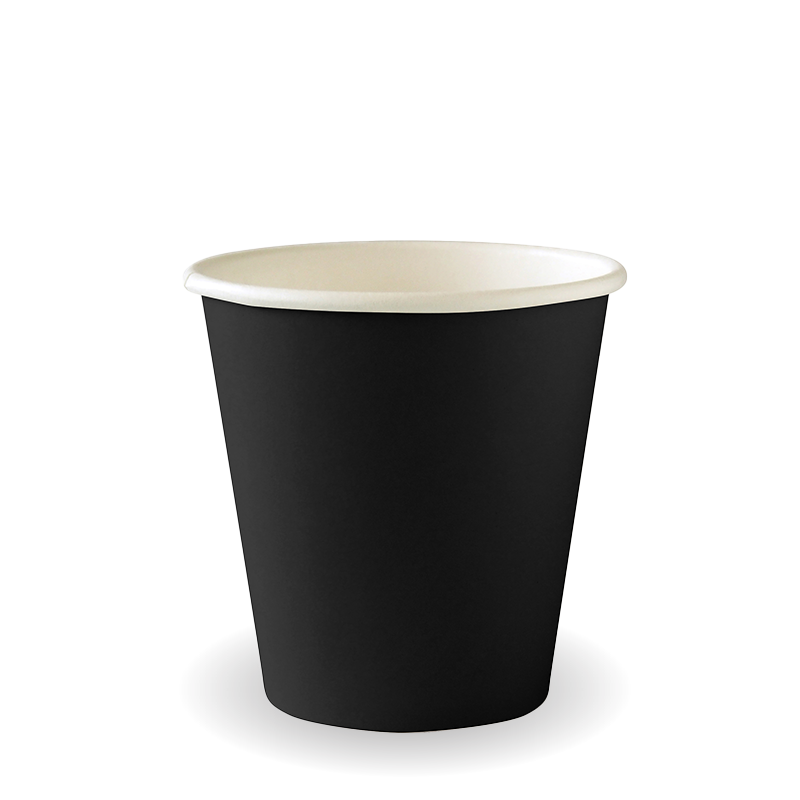 230ml / 6oz Black Aqueous Single Wall BioCup|230ml / 6oz Black Aqueous Single Wall BioCup Line Drawing