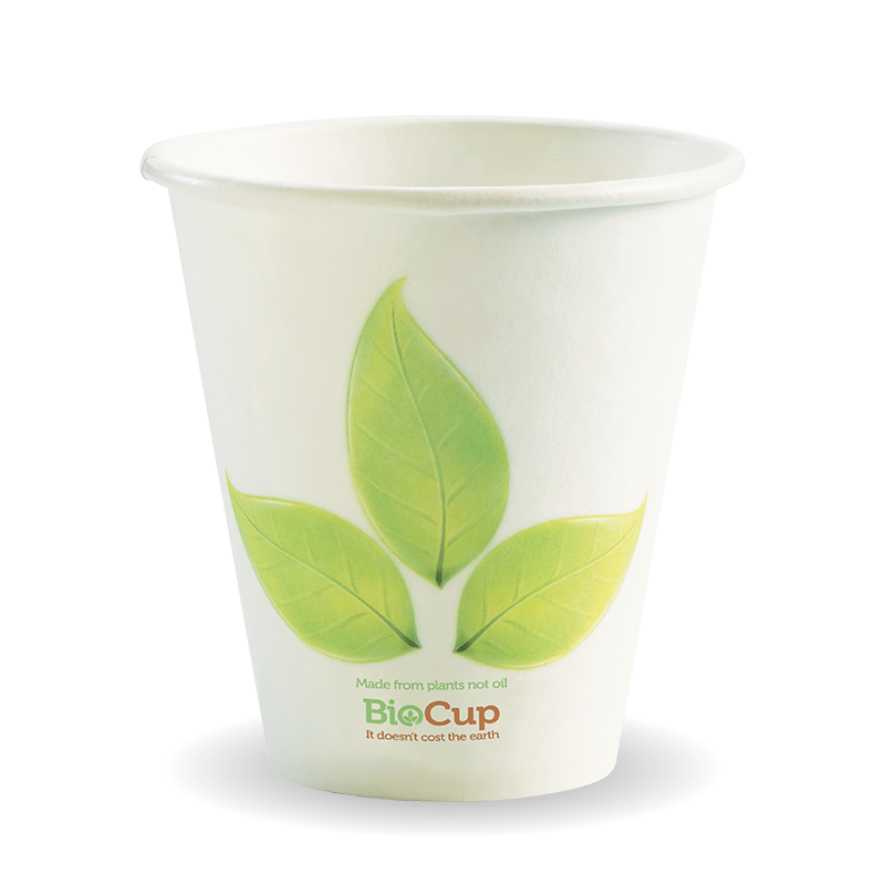 8oz (90mm) Leaf BioCup|8oz (90mm) Leaf BioCup Line Drawing