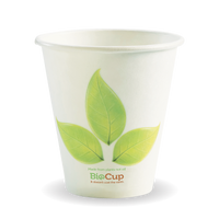 8oz (90mm) Leaf BioCup|8oz (90mm) Leaf BioCup Line Drawing