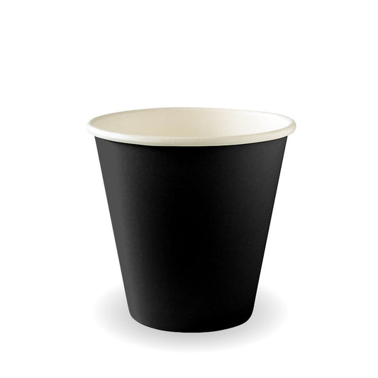 280ml / 8oz (90mm) Black Aqueous Single Wall BioCup|280ml / 8oz (90mm) Black Aqueous Single Wall BioCup Line Drawing