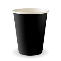 280ml / 8oz (80mm) Black Aqueous Single Wall BioCup|280ml / 8oz (80mm) Black Aqueous Single Wall BioCup Line Drawing