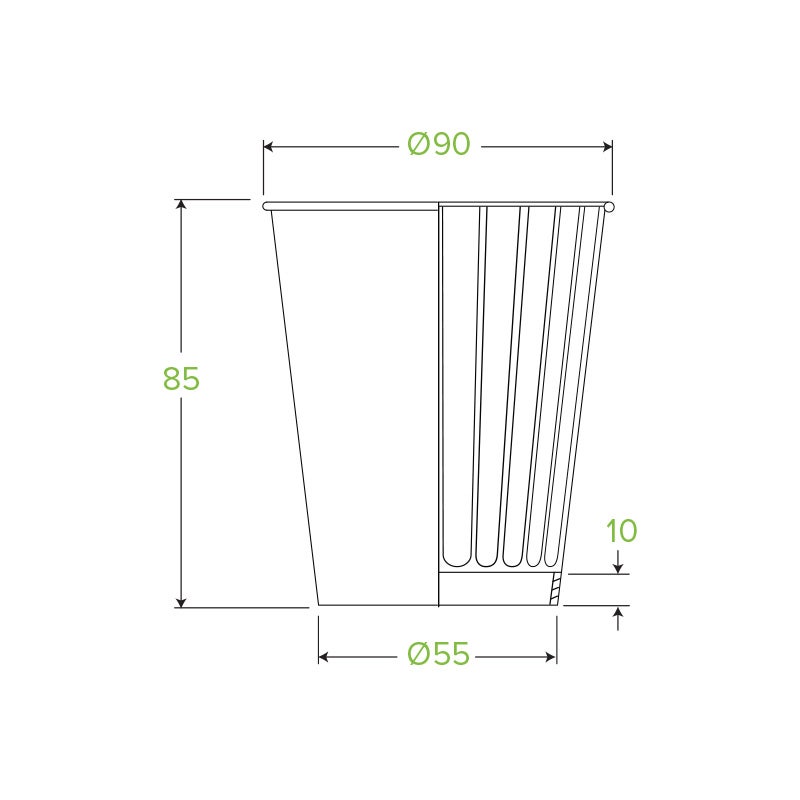 8oz 90mm double wall art series cups|8oz (90mm) Art Series BioCup Line Drawing - Double Wall Line Drawing