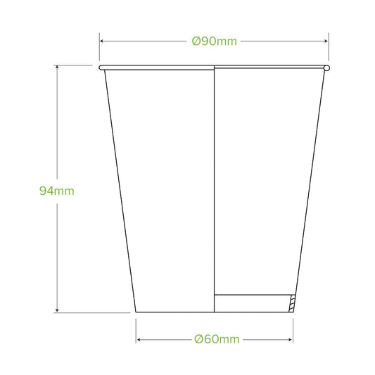 10oz green cold paper cup|10oz green cold paper cup drawing|two green eco cold paper cups with paper straw filled with drink on top of a cafe counter