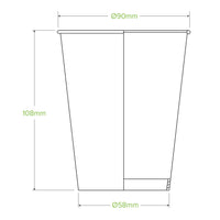 12oz White Cold Paper Cup|12oz White Cold Paper Cup Line Drawing