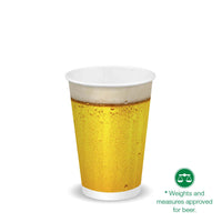 14oz Paper Beer Cup with weights and measures approved for beer logo and text. |14oz Paper Beer Cup Line Drawing 
