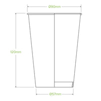 14oz Paper Beer Cup with weights and measures approved for beer logo and text. |14oz Paper Beer Cup Line Drawing 