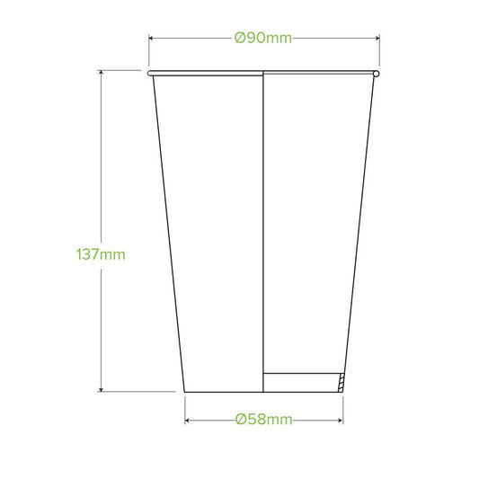 510ml / 16oz (90mm) Leaf Cold Paper BioCup