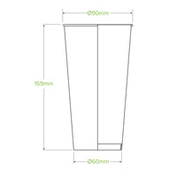 20oz White cold paper cup|20oz White cold paper cup line drawing