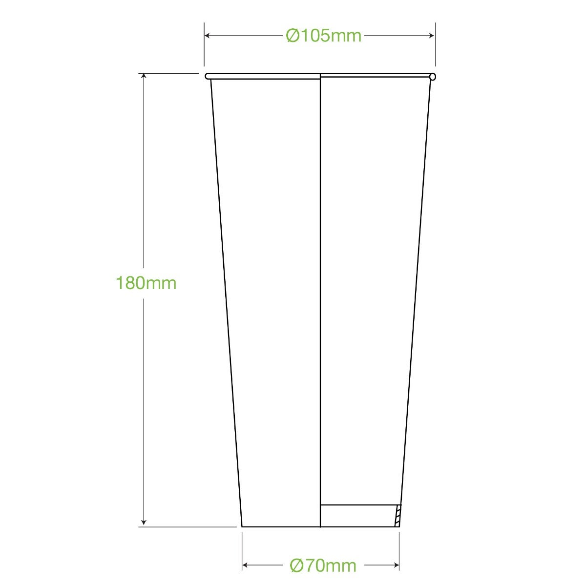 32oz green paper cold cup|32oz green paper cold cup line drawing