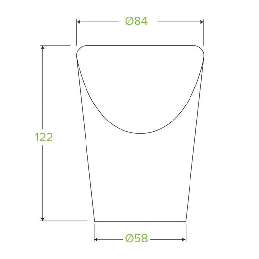 12oz Kraft Chip BioCup|12oz Kraft Chip BioCup Line Drawing