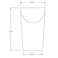 32oz Kraft Chip BioCup|32oz Kraft Chip BioCup Line Drawing