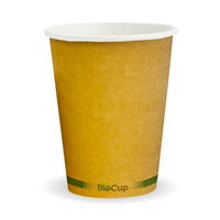 390ml / 12oz (90mm) Kraft Green Stripe Single Wall BioCups|390ml / 12oz (90mm) Kraft Green Stripe Single Wall BioCups Line Drawing