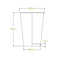 510ml / 16oz (90mm) Kraft Green Stripe Single Wall BioCups|510ml / 16oz (90mm) Kraft Green Stripe Single Wall BioCups