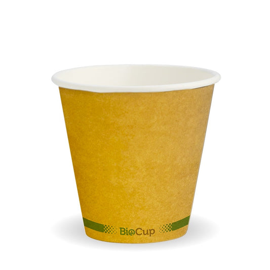 280ml / 8oz (90mm) Kraft Green Stripe Single Wall BioCups|280ml / 8oz (90mm) Kraft Green Stripe Single Wall BioCups Line Drawing