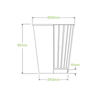 295ml / 8oz (90mm) Black Double Wall BioCups |295ml / 8oz (90mm) Black Double Wall BioCups Line Drawing