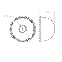 105mm PET Dome Lid|105mm PET Dome Lid Line Drawing