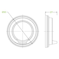 8-20oz (90mm DIA) PS White Large Sipper Lid|8-20oz (90mm DIA) PS White Large Sipper Lid Line Drawing