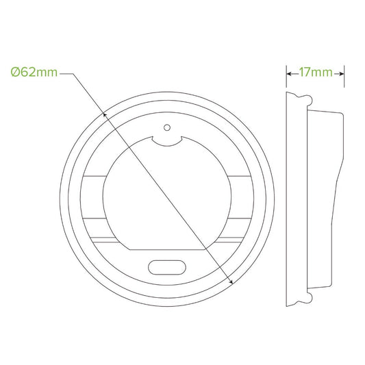 4oz black PLA lid|4oz black PLA lid line drawing
