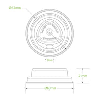 sugarcane coffee cup lid no PFAs added|sugarcane coffee cup lid line drawing