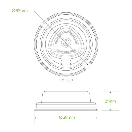 sugarcane coffee cup lid no PFAs added|sugarcane coffee cup lid line drawing