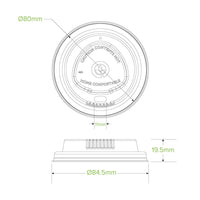 80mm Small Natural Plant Fibre BioCup Lid|80mm Small Natural Plant Fibre BioCup Lid Line Drawing|80mm Small Natural Plant Fibre BioCup Lid Top View