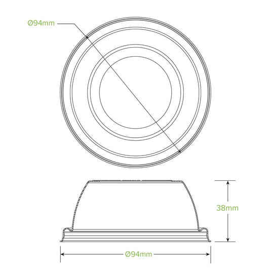 Wide Hole Cold Cups Lid |Wide Hole Cold Cups Lid Top View|Wide Hole Cold Cups Lid Line Drawing