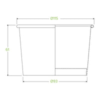 12oz White BioBowl|12oz White BioBowl Line Drawing