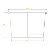 16oz White BioBowl|16oz White BioBowl Line Drawing