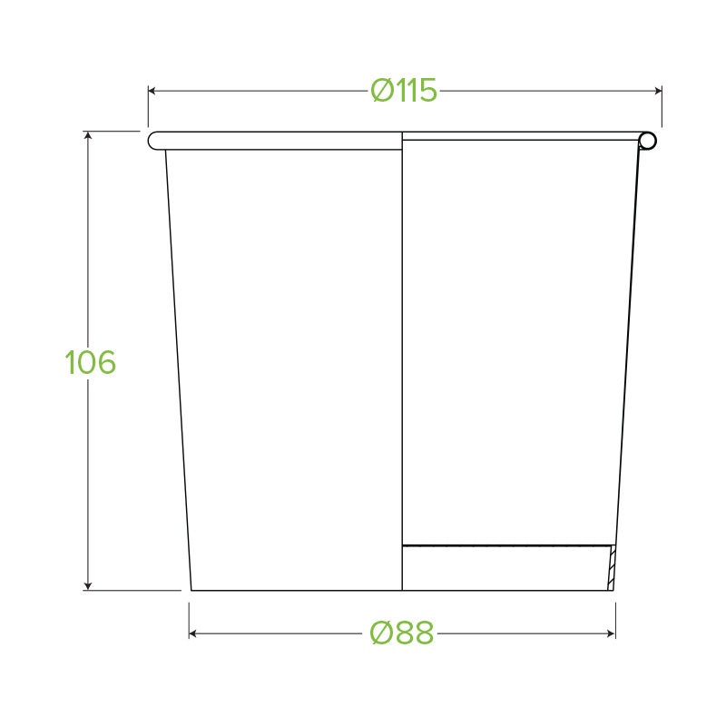 24oz white paper bowl|24oz white paper bowl line drawing