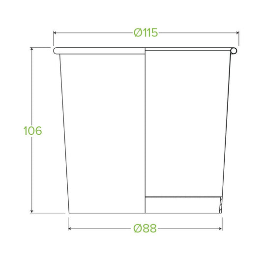 24oz white paper bowl|24oz white paper bowl line drawing