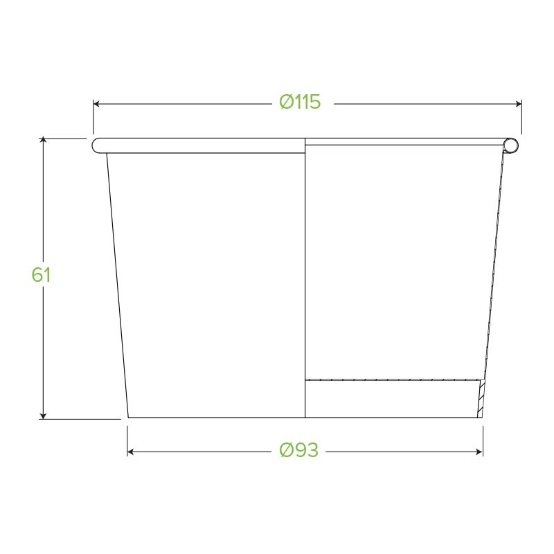 12oz Kraft BioBowl|12oz Kraft BioBowl Line Drawing