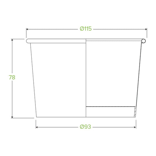 16oz Kraft BioBowl|16oz Kraft BioBowl Line Drawing|Hand holding kraft paper bowls with paper lids