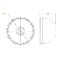 300-700ml Clear Dome X-Slot Lid|300-700ml Clear Dome X-Slot Lid Line Drawing