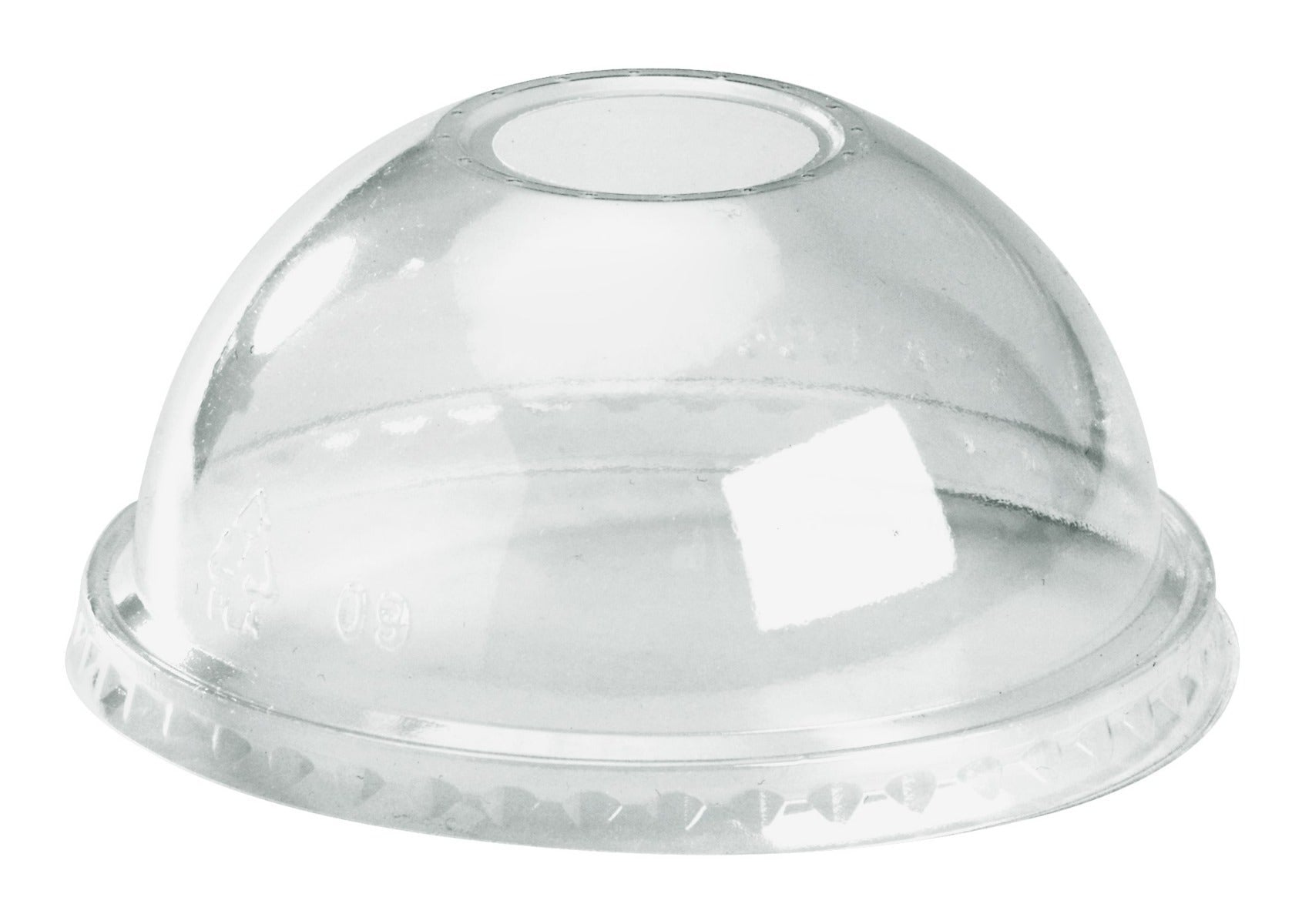 |300-700ml Clear Dome 22mm Hole Lid|300-700ml Clear Dome 22mm Hole Lid Line Drawing
