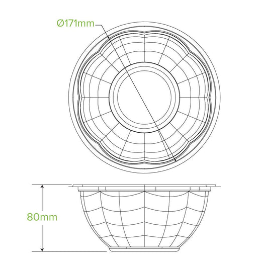 |Clear disposable bowl filled with fresh salad
