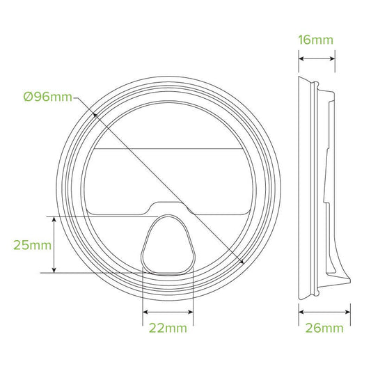 300-700ml Clear Sipper Lid|300-700ml Clear Sipper Lid Line Drawing