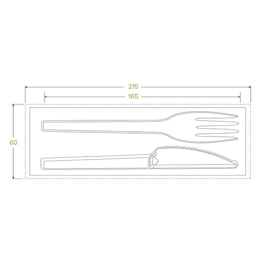 6.5" PLA Knife, Fork & Napkin Set