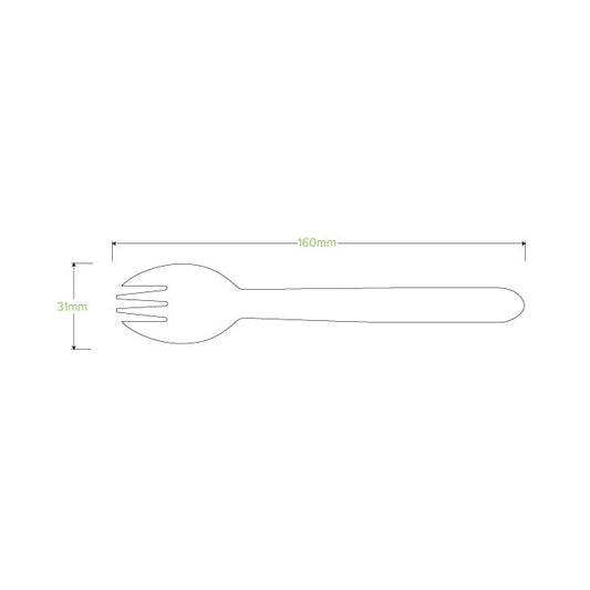 16cm Unbranded Wood Spork Line Drawing|16cm Unbranded Wood Spork