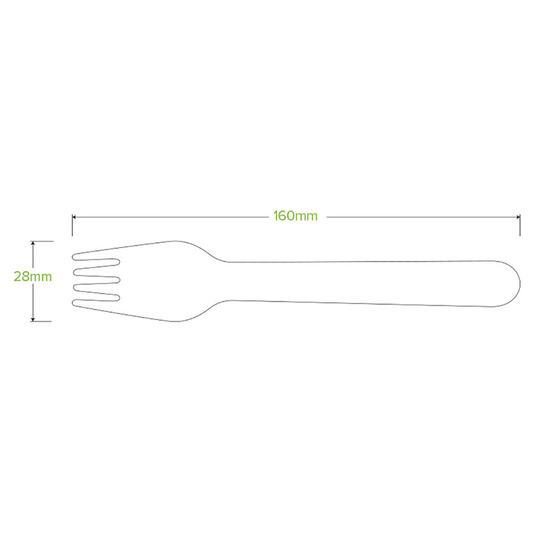 16cm Unbranded Wood Fork|16cm Unbranded Wood Fork Line Drawing