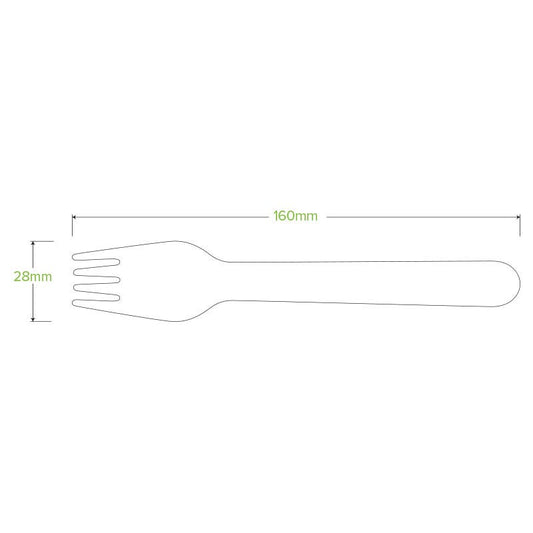 16cm Coated Wood Fork|16cm Coated Wood Fork Line Drawing