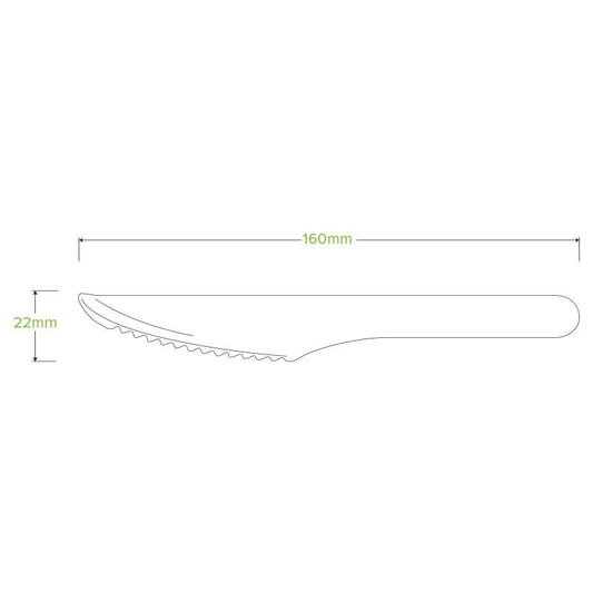 16cm Coated Wood Knife|16cm Coated Wood Knife Line Drawing