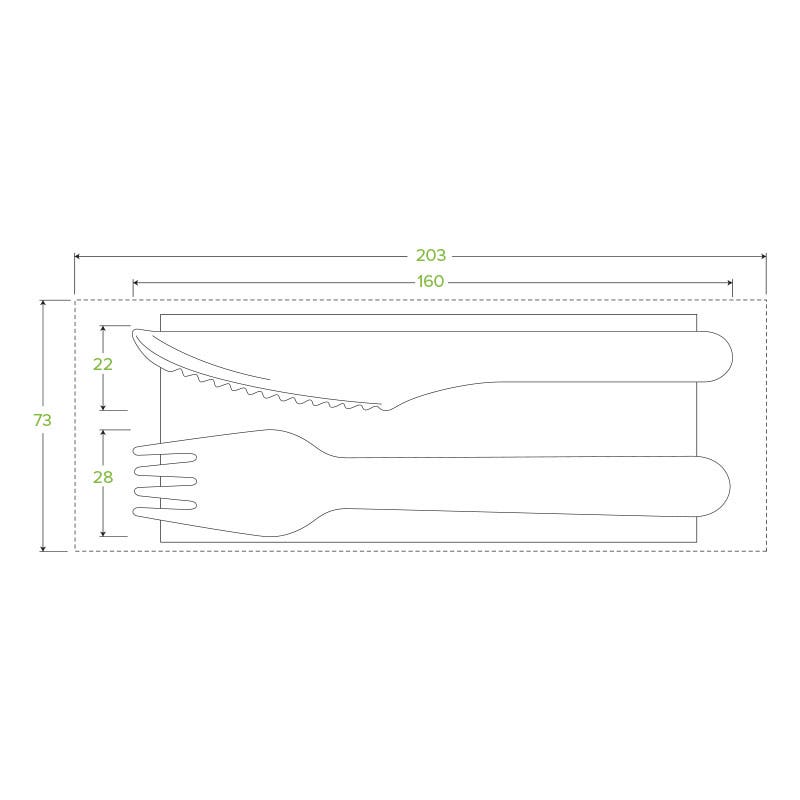 16cm Coated Wood Knife|16cm coated knife fork and napkin set drawing