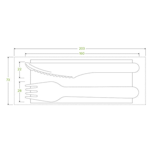 16cm Coated Wood Knife|16cm coated knife fork and napkin set drawing
