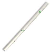 10mm Jumbo White BioStraw|Hand enjoying slushie on BioPak clear cold cup with jumbo paper straw|10mm Jumbo White BioStraw Line Drawing