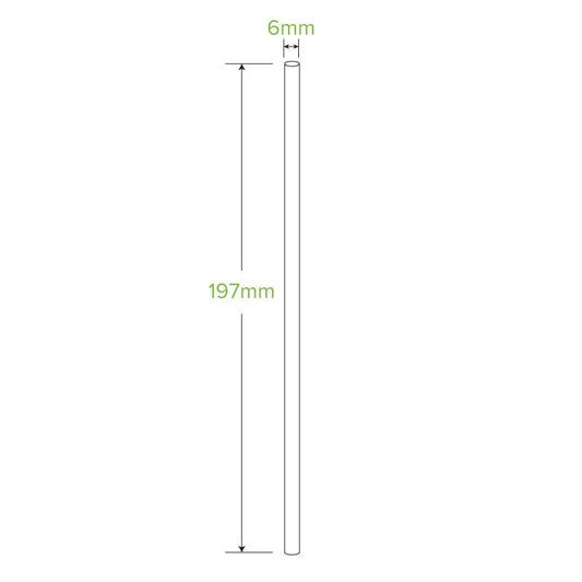 6mm Regular Red Stripe BioStraw|Assorted cold drinks on BioPak clear cold cup with red striped straw and yellow art series straw|6mm Regular Red Stripe BioStraw Line Drawing