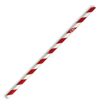 6mm Regular Red Stripe BioStraw|Assorted cold drinks on BioPak clear cold cup with red striped straw and yellow art series straw|6mm Regular Red Stripe BioStraw Line Drawing