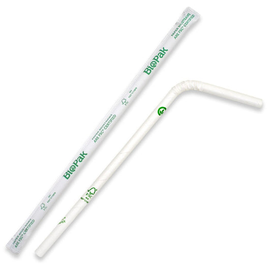 White Bendy Straw